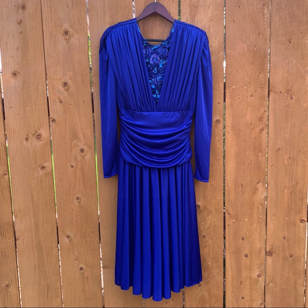 Vintage royal blue sequin Abby Kent dress